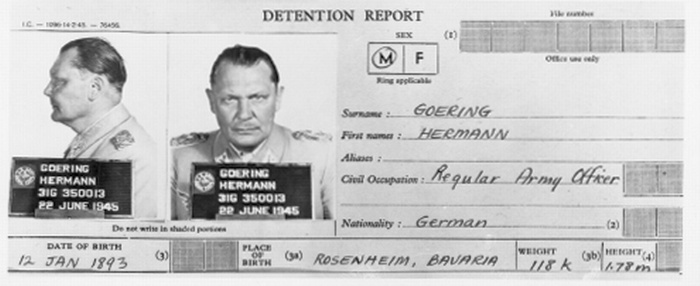 Ficha Policial de Göring