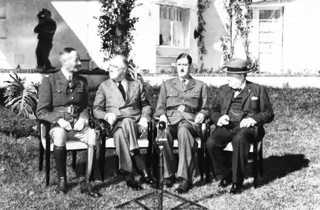 Winston Churchill durante la conferencia de Casablanca, Marruecos, en enero de 1943
