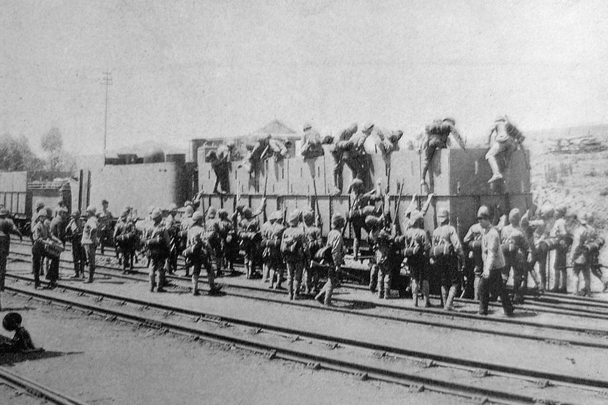 Tren de combate del ejército británico en Sudáfrica durante la guerra de los Boers