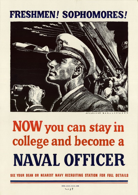 Estudiantes de primer año. Estudiantes de segundo año. Ahora puedes permanecer en la universidad y convertirte en un oficial de marina