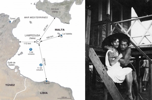 Mapa de locaización de Lampedusa