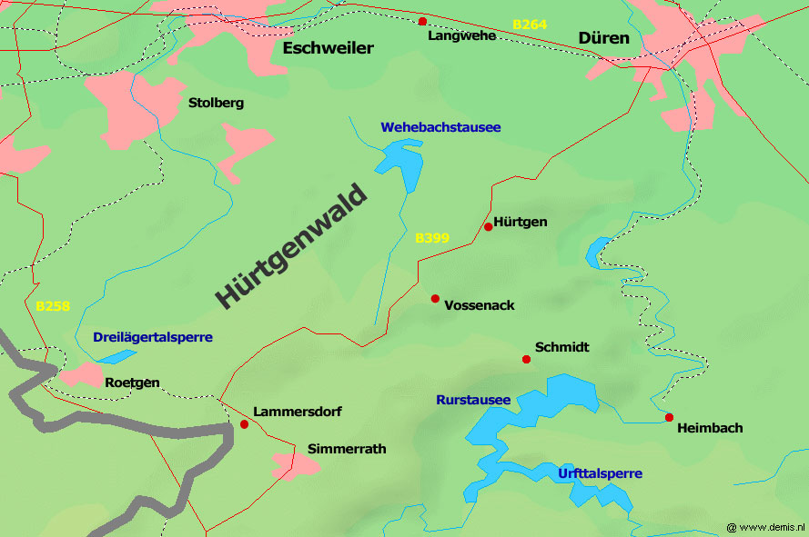 Mapa que muestra la zona de la batalla
