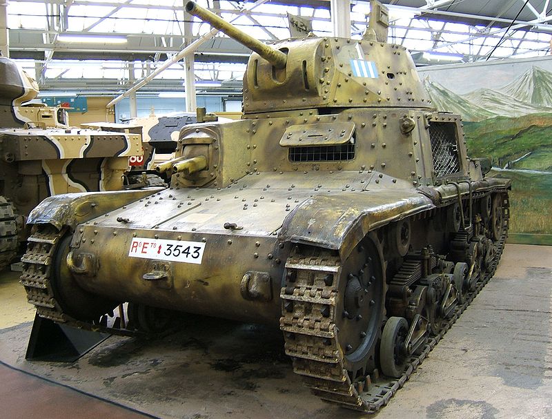 Tanque M13-40 del Museo Bovington perteneciente a la División Ariete