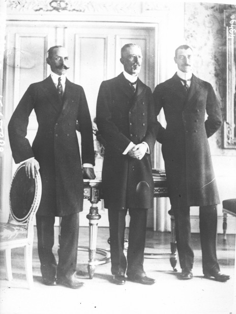 Reunión de los tres reyes en Malmö, 18 de Diciembre 1914, Haakon VII de Noruega, Gustaf V, y Christian X de Dinamarca