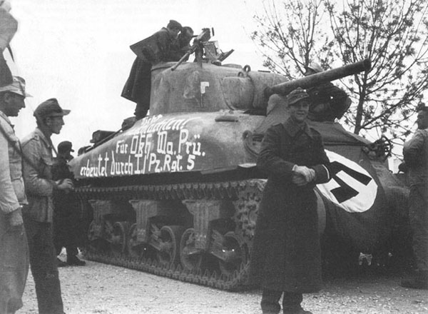 Sherman M4, utilizados por los alemanes