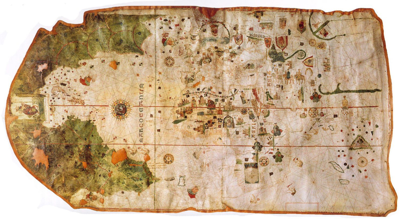 Mapa de Juan de la Cosa en 1500, primera representación del Nuevo Mundo
