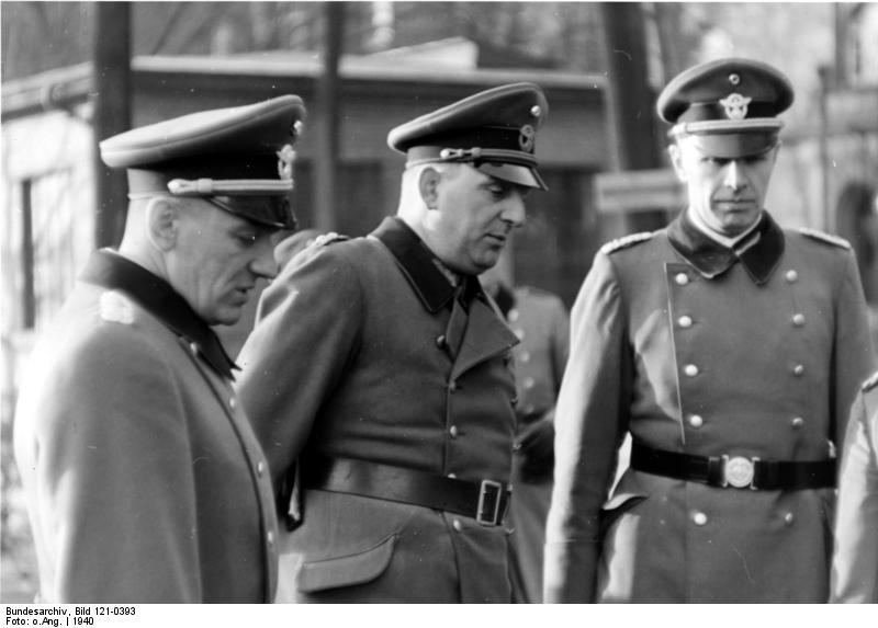 Generalleutnant Kurt Daluege con Fuchs y Winkelmann en 1940