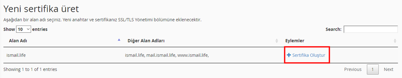 Let's Encrypt Sertifika Oluştur