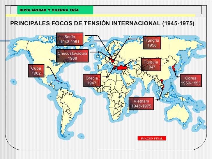 Principales focos de tensión internacional. 1945-1975