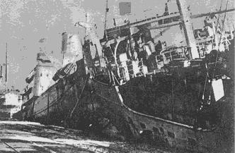 Estado en el que quedaron los buques después del ataque
