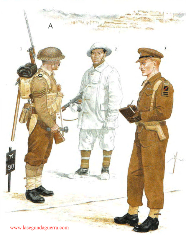 Uniformes de los Gurkas. Italia, 1944-45