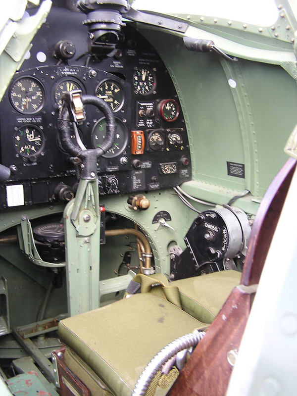 Cabina de un Supermarine Spitfire