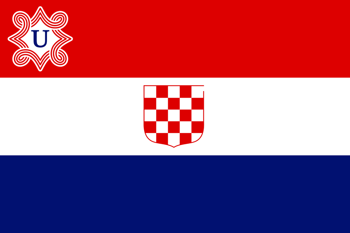 La bandera de Ustacha del Estado Independiente de Croacia. 1941-1945