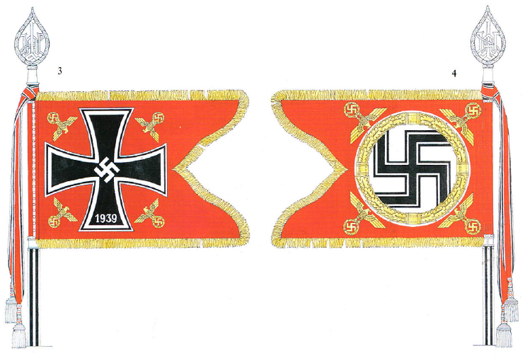 Banderín de Artillería LSSAH. 1. Lado izquierdo, 2. Lado derecho