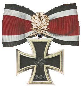 Cruz de Caballero de la Cruz de Hierro en oro recibida por Rudel