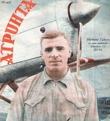 Herberts Cukurs en la portada de una revista letona
