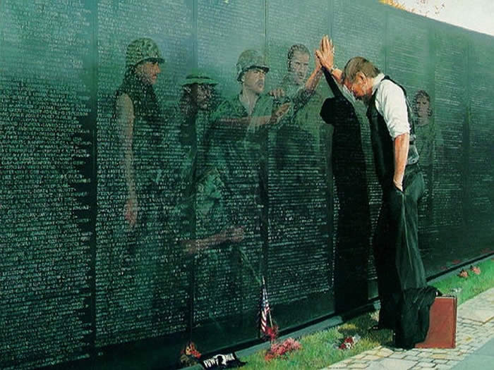 Memorial de Vietnam, en los EE.UU., donde están escritos, todos y cada uno de los nombres de los caídos en dicho conflicto