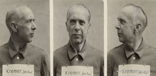 Dr. Johann Paul Kremer. Culpable, condenado a muerte, pena conmutada a cadena perpetua
