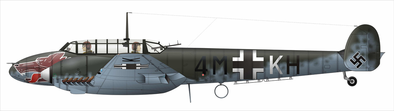 Esquema de un Bf 110, similar al que usó Hess