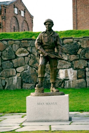 Busto erigido en honor al máximo héroe de Noruega