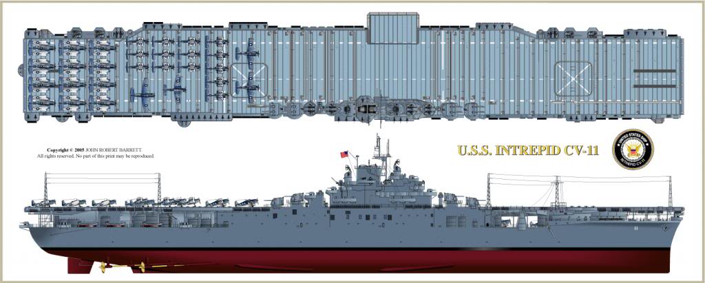 Esquema del USS Intrepid CV-11