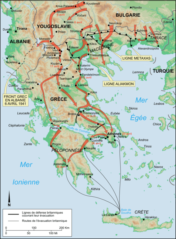 Mapa de la Batalla de Grecia