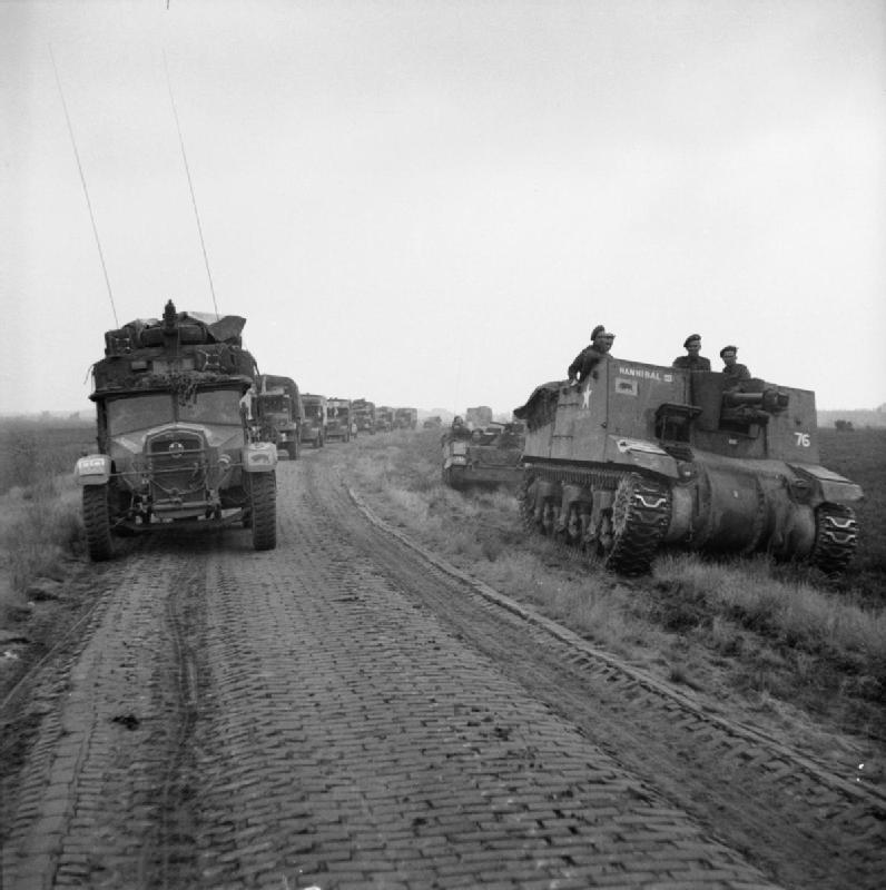Sexton perteneciente a la 11º Division Blindada en su avance por Holanda, 22 de Septiembre de 1944