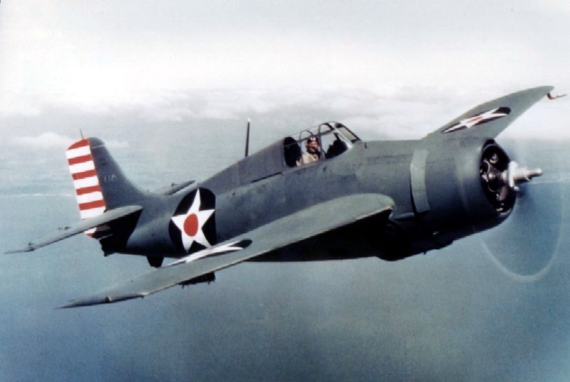 Un Grumman F4F-3 a principios de 1942