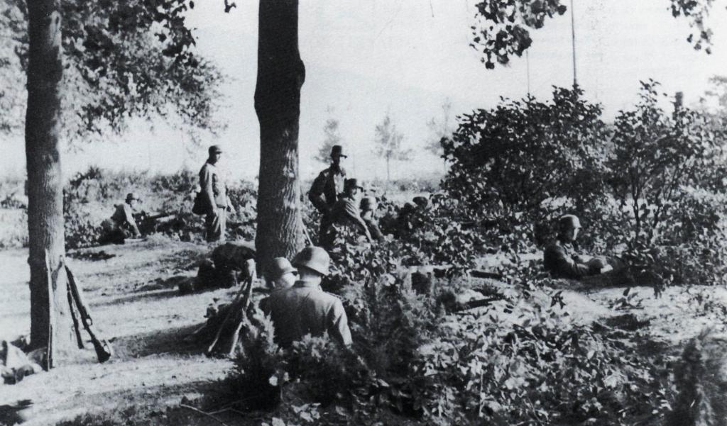 Tropas alemanas atrincherados cerca de la Bolsa de Oosterbeek