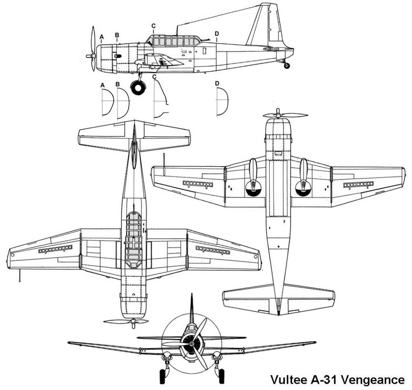 Perfil del Vultee A-31 Vengeance