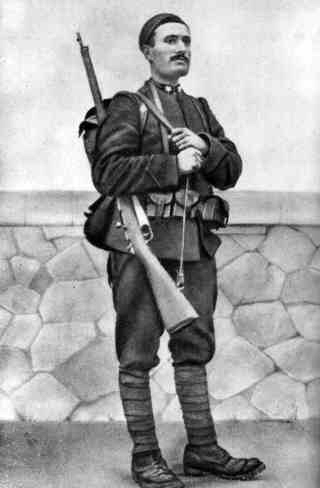 Benito Mussolini en el año 1917 en la Primera Guerra Mundial