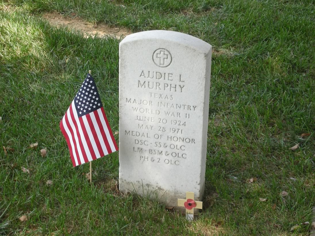 La tumba de Audie Murphy se encuentra en el cementerio de Arlington y es la segunda más visitada después de la de John .F. Kennedy