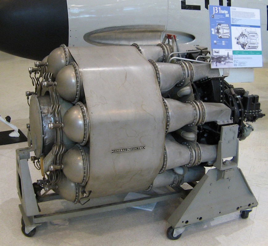 Turborreactor General Electric J-31-GE-5 conservado en el Naval Aviation Museum, en Pensacola, Florida
