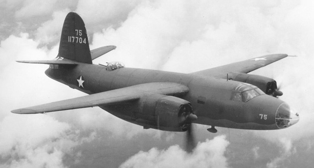 Un Martin B-26A en vuelo