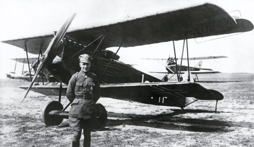 Ernst Udet junto a su avión