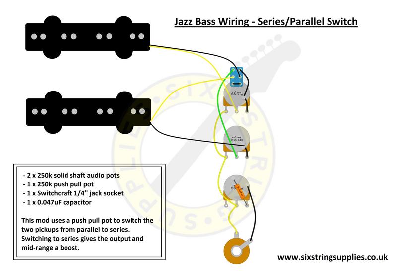 jazz bass wiring diagram with series parallel switch push pull pot