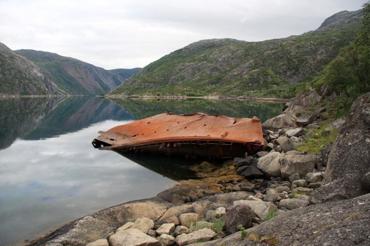 Los restos del Z-2 Georg Thiele en Rombaksfjord, Noruega