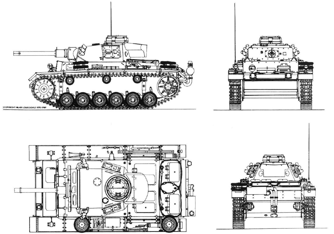 Dibujo a escala 1.76 del Panzerkampfwagen III FI