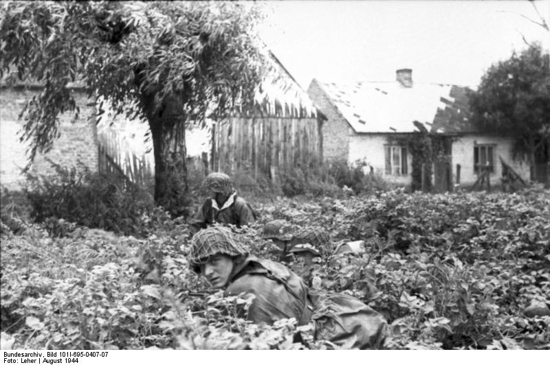 Tropas alemanas toman posiciones en una aldea ucraniana