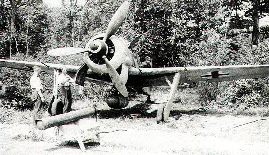 Instantánea de un Fw 190A8 en Francia, en 1944