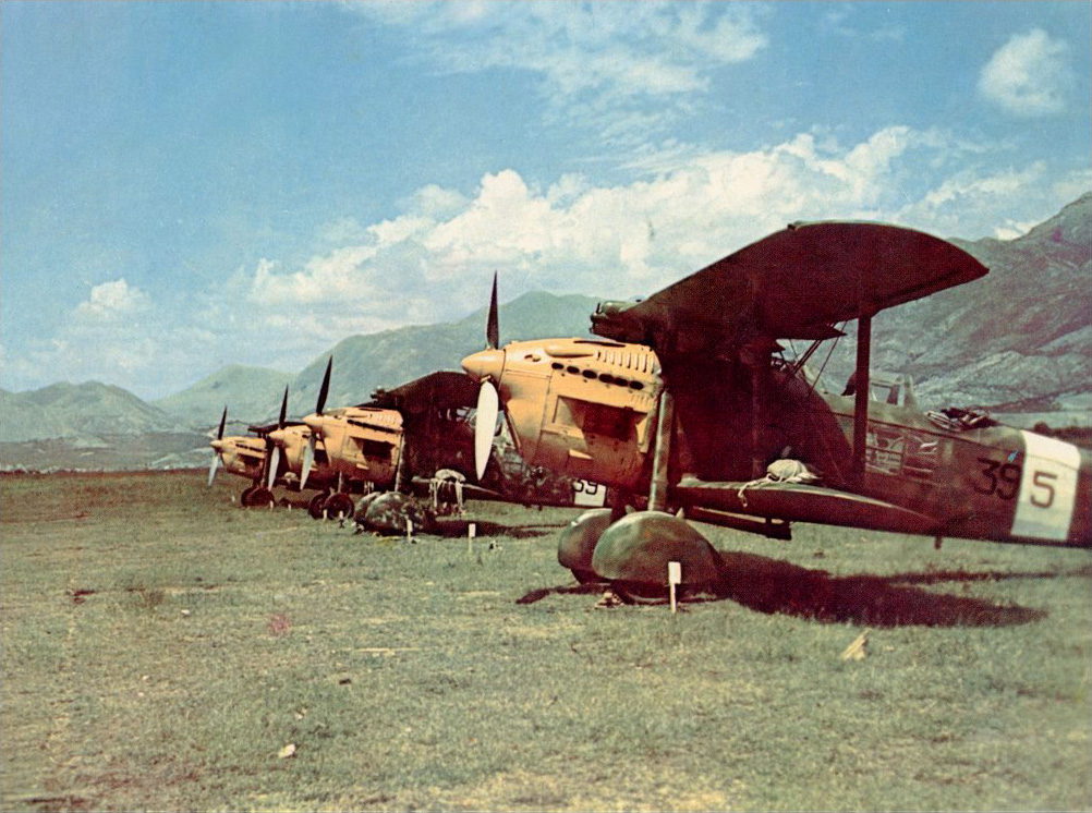 Ro.37 de la Escuadrilla Nº 39ª, del 5º Grupo de Observación Aérea en Scutari, Albania, en 1942