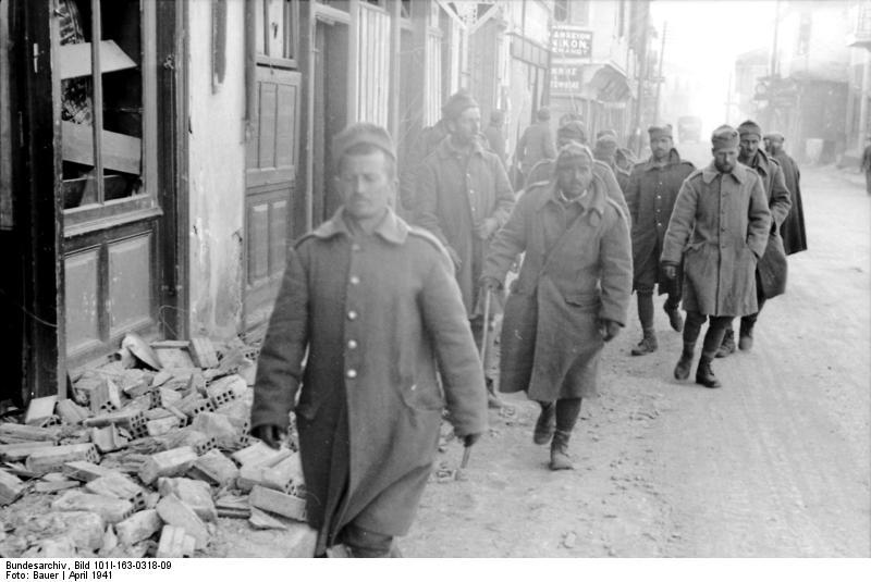 Soldados griegos retirándose, abril de 1941
