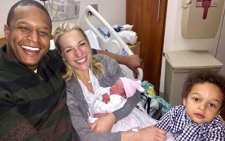 craig melvin with Lindsay Czarniak and children