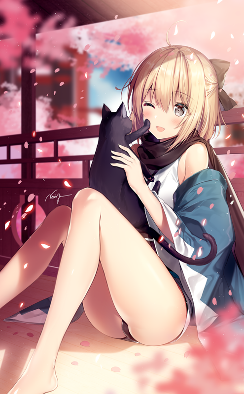 okita_souji_fate_grand_order_and_fate_series_drawn_by_necomi