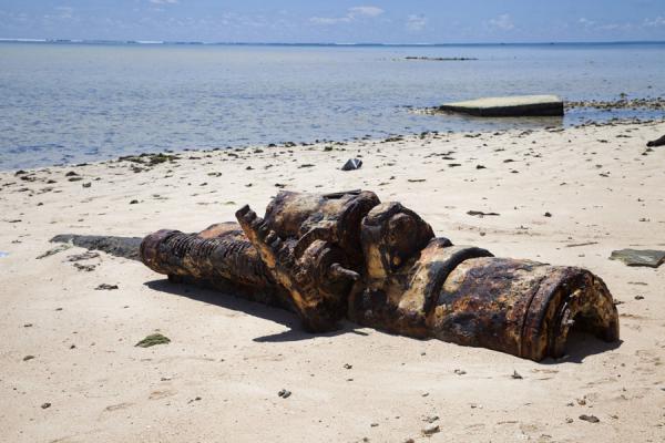 Restos conservados en la actualidad de la Batalla de Tarawa