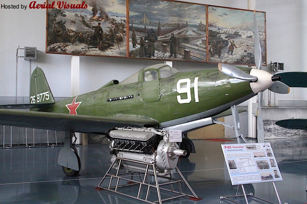 Bell P-63A Kingcobra Nº de Serie 42-68875 conservado en el Russian Air Force Museum, Moscú