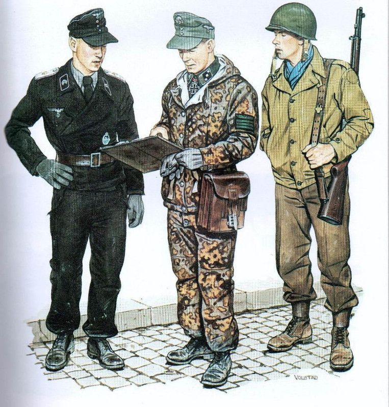 Láminas con la uniformidad usada en ambos ejércitos