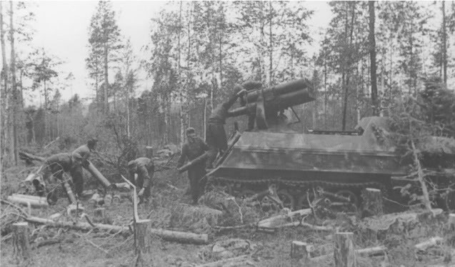 Recarga de un Panzerwerfer 42