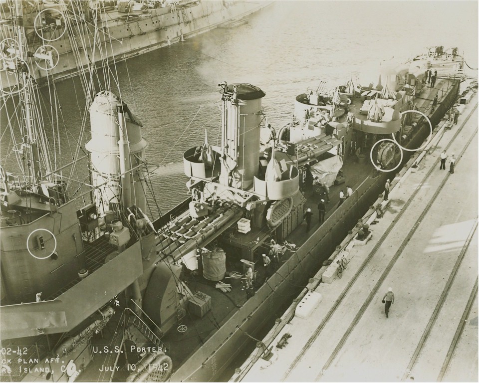 El USS Porter el 10 de Julio de 1942
