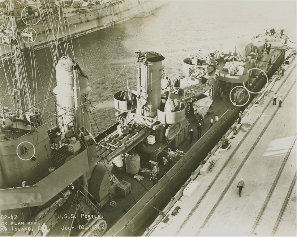 El USS Porter el 10 de Julio de 1942 El USS Porter el 10 de Julio de 1942